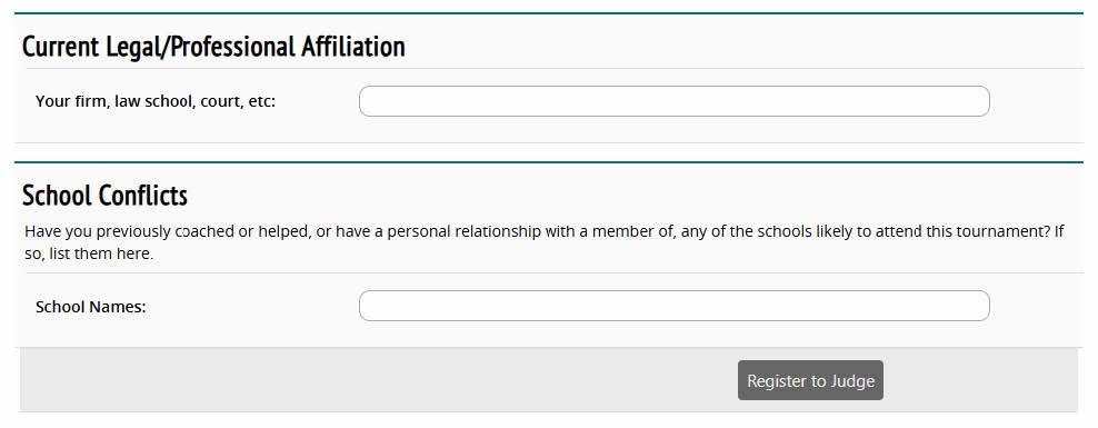 Judge signup form — school conflicts